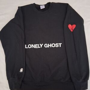 LONELY GHOST Black Crewneck Sweater